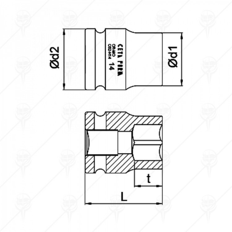 ВЛОЖКА УДАРНА 1/2" CETA-FORM ВЛОЖКА УДАРНА 1/2" CETA-FORM