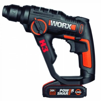 Перфоратор акумулаторен Worx WX390.1 2 х Li-ion 20V/2Ah 1.2J