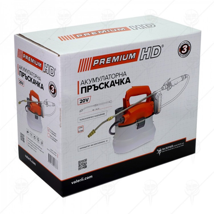 ПРЪСКАЧКА АКУМУЛАТОРНА PREMIUM HD 20V 2AH 3 Л ПРЪСКАЧКА АКУМУЛАТОРНА PREMIUM HD 20V 2AH 3 Л