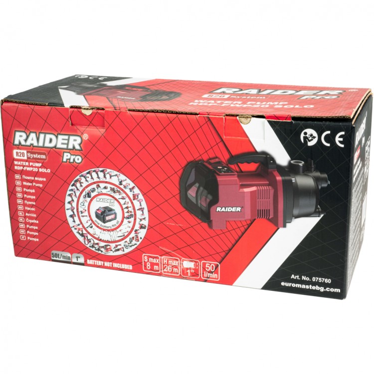 R20 Помпа 40V 50L/min 26m 1" Solo RDP-FWP20 R20 Помпа 40V 50L/min 26m 1" Solo RDP-FWP20