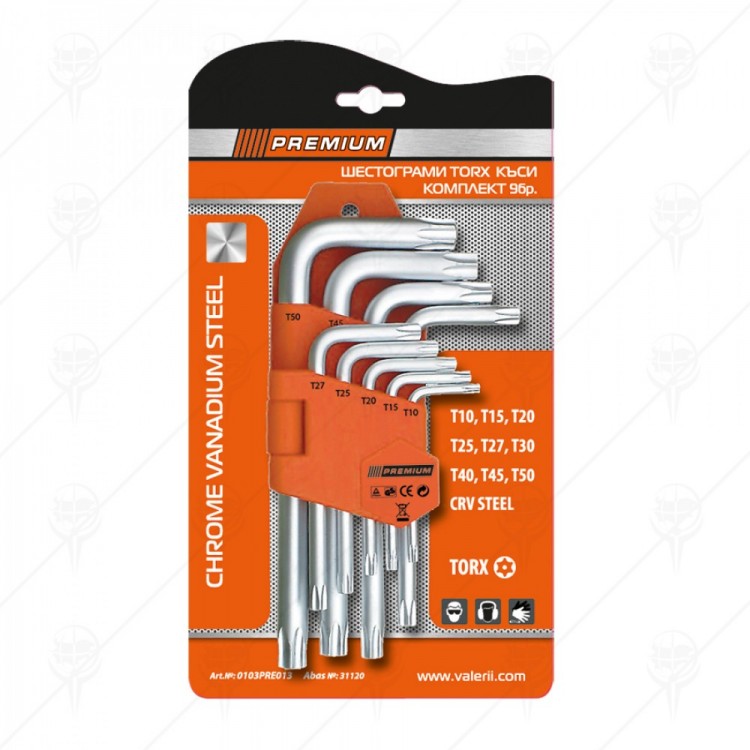 ШЕСТОГРАМИ 9 БРОЯ КЪСИ TORX PREMIUM ШЕСТОГРАМИ 9 БРОЯ КЪСИ TORX PREMIUM