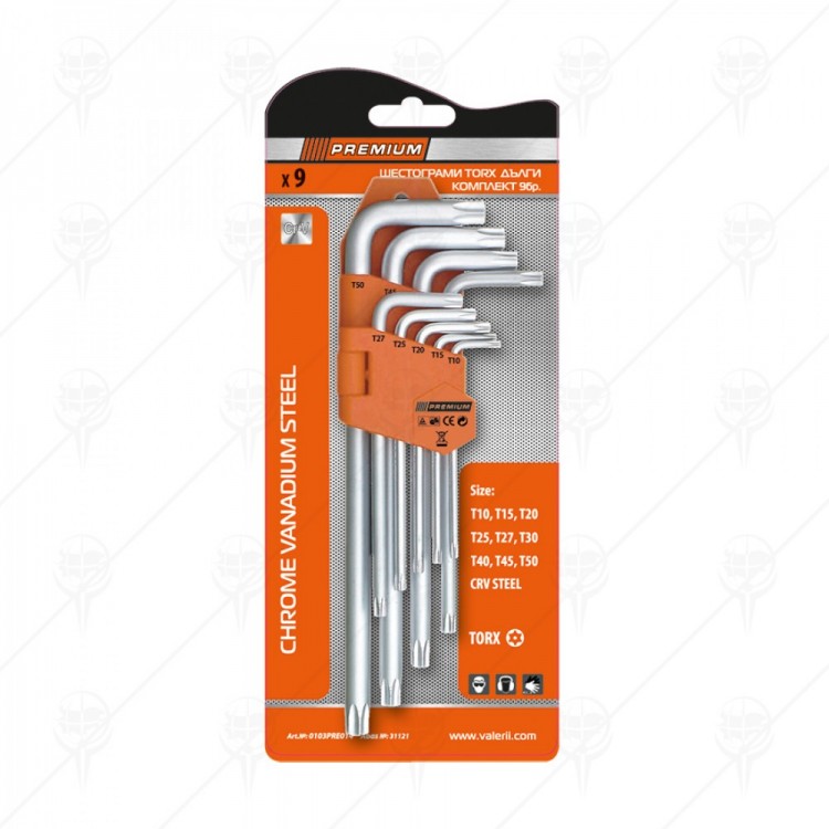 ШЕСТОГРАМИ ДЪЛГИ TORX PREMIUM 9 БРОЯ КОМПЛЕКТ ШЕСТОГРАМИ ДЪЛГИ TORX PREMIUM 9 БРОЯ КОМПЛЕКТ