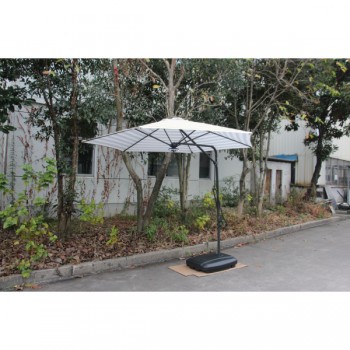 Градински чадър "Лале" LED осветление бял