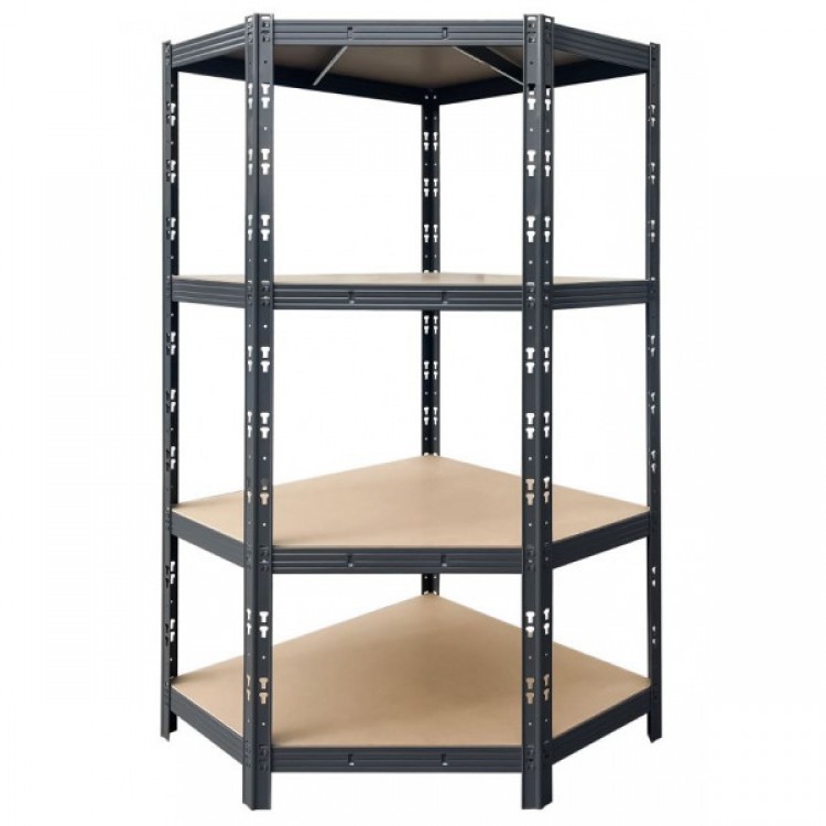 Стелаж метален ъглов Profi Black 1800/900/900/450 4 рафта x400 кг Стелаж метален ъглов Profi Black 1800/900/900/450 4 рафта x400 кг