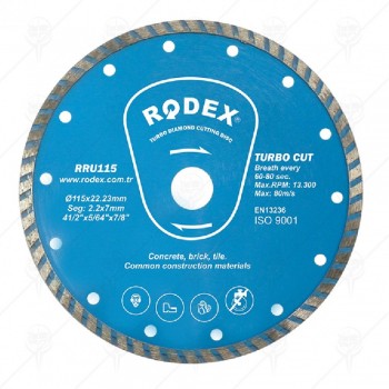 ДИСК ДИАМАНТ ТУРБО ТИП СИНТЕР RODEX