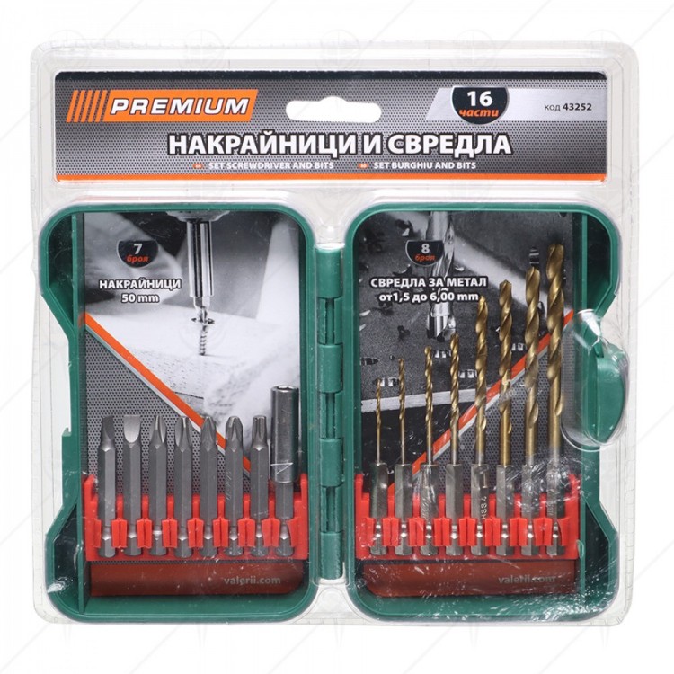НАКРАЙНИЦИ И СВРЕДЛА 16Ч. PREMIUM НАКРАЙНИЦИ И СВРЕДЛА 16Ч. PREMIUM