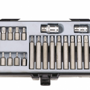 Шестограми накрайник TORX 10mm с отвор (Т10Н-Т55Н) комплект 22 бр.