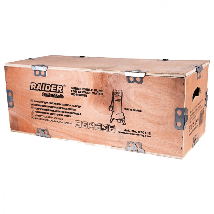 Помпа водна мръсна вода 1100W2"230L/min15m нож INOX RD-NWP88 Помпа водна мръсна вода 1100W2"230L/min15m нож INOX RD-NWP88